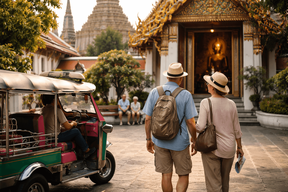 Bangkok Temple Run for Older Travelers: Easy Pace, Seating, and Short Taxi Hops from Khao San Road