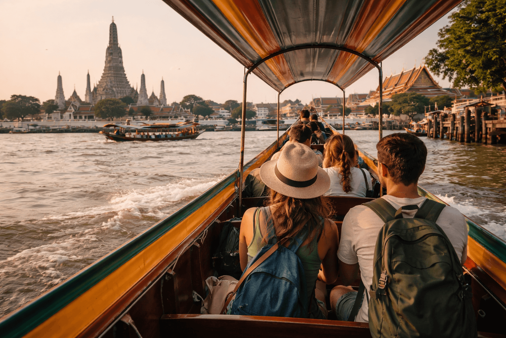 Bangkok Temple Run from Khao San Road by Boat and Walk: A Scenic Self-Guided Route to Wat Pho, the Grand Palace, and Golden Mount
