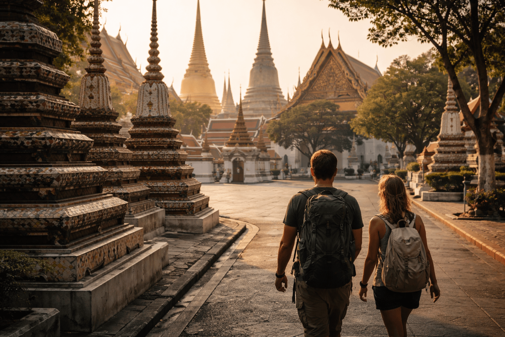Bangkok Temple Run from Khao San Road for Early Birds: Beat the Crowds at Wat Pho, the Grand Palace, and Golden Mount