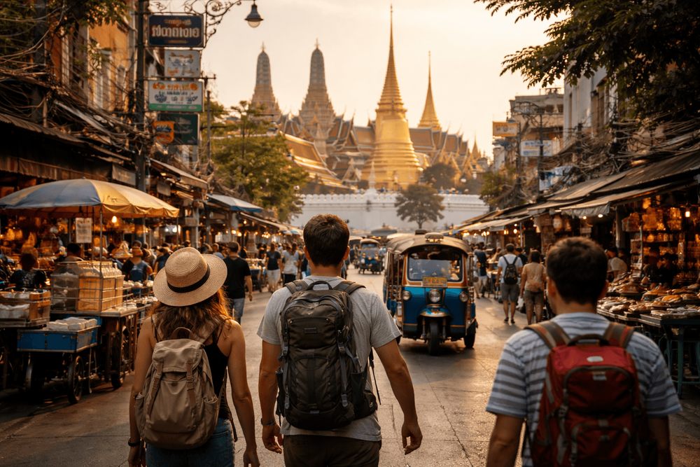 Bangkok Temple Run in Reverse: Golden Mount, Wat Pho, then the Grand Palace from Khao San Road