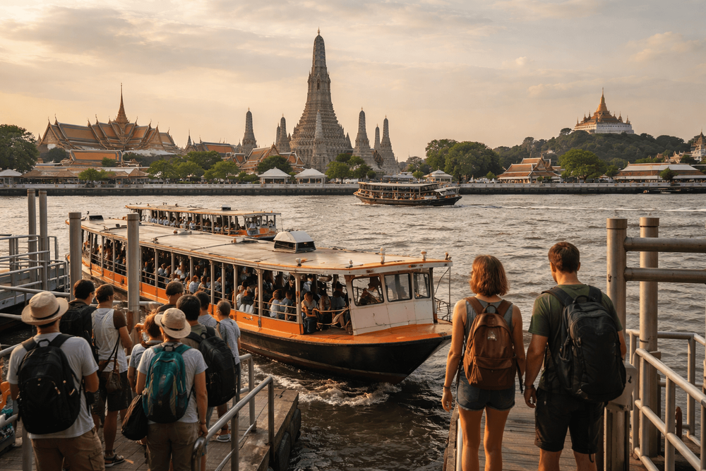 Bangkok Temple Run with a River Ferry Loop: Wat Pho, Wat Arun, Grand Palace, and Golden Mount from Khao San Road