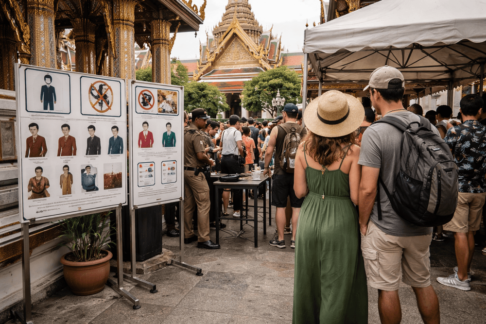 Bangkok Temple Run with Dress Code, Bag Check, and Photography Rules from Khao San Road