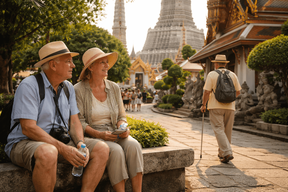 Bangkok Temple Run with Elder-Friendly Pacing: Rest Breaks, Short Walks, and Low-Strain Temple Access from Khao San Road
