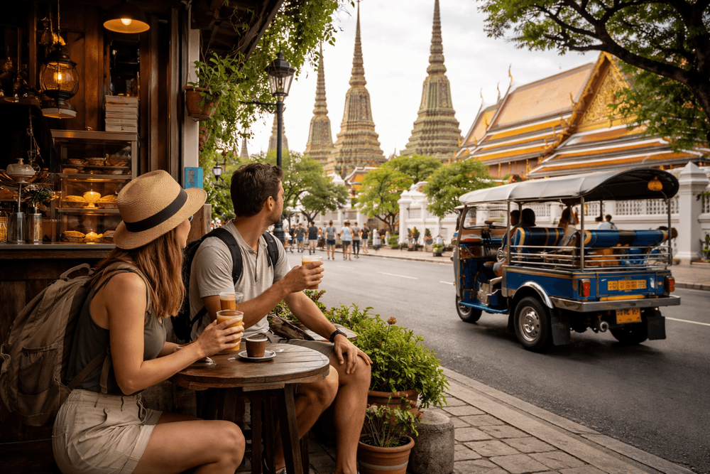 Bangkok Temple Run with the Best Coffee and Snack Stops Near Wat Pho, the Grand Palace, and Golden Mount