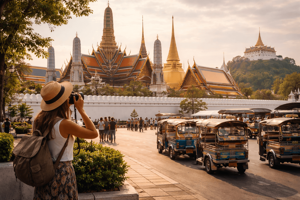 Bangkok Temple Run with the Best Photo Stops: Wat Pho, Grand Palace, and Golden Mount from Khao San Road
