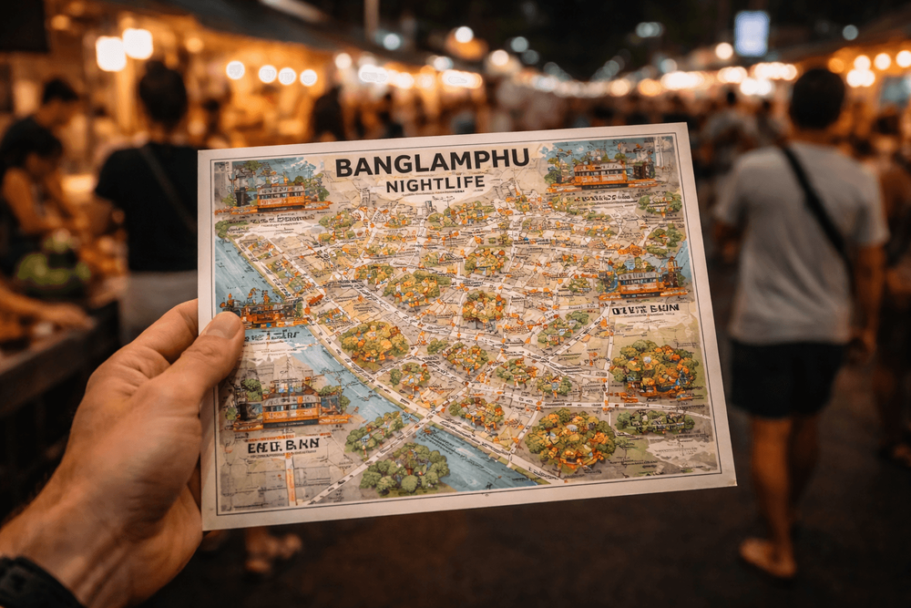 Banglamphu Nightlife Map by Traveler Type: Rooftop Drinks, Dive Bars, Live Music, and Late-Night Eats