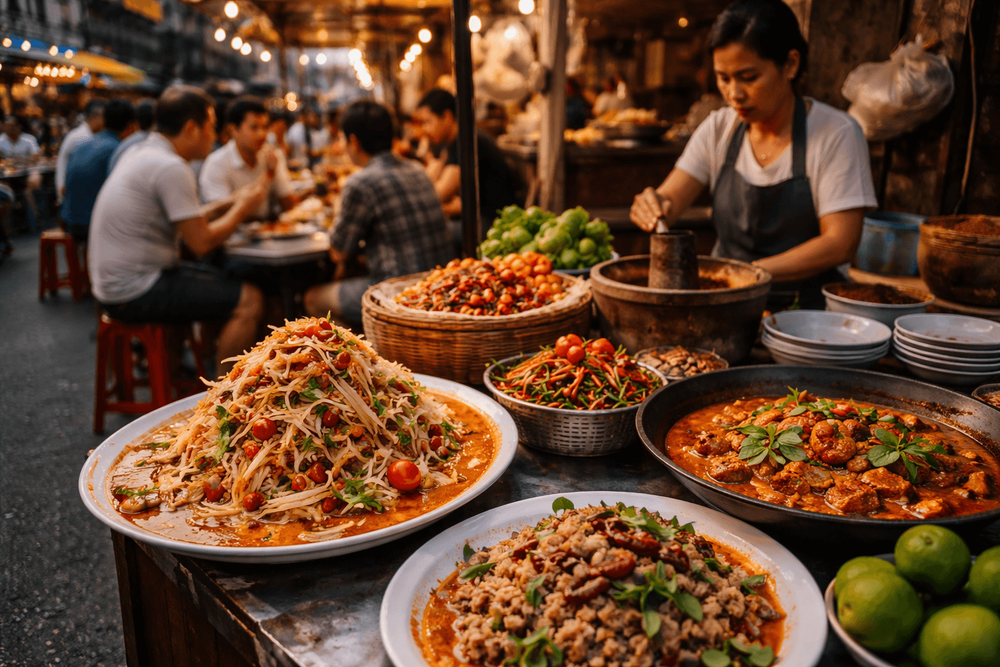 Best Bangkok Street Food for Spicy Food Lovers: Som Tam, Larb, Curry, and Chili-Heavy Favorites
