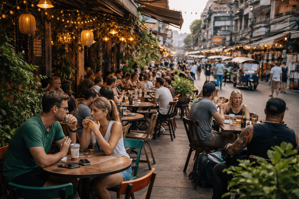 Best Cafes Near Khao San Road with Outdoor Seating and People-Watching