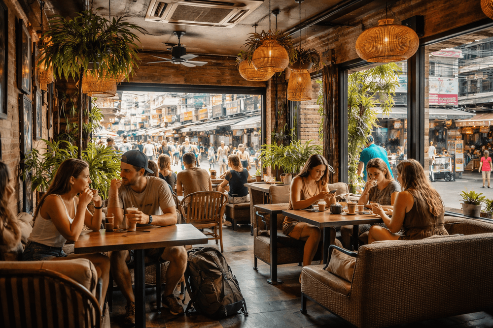 Best Cafes on Khao San Road for Air-Con Breaks and Cooling Down