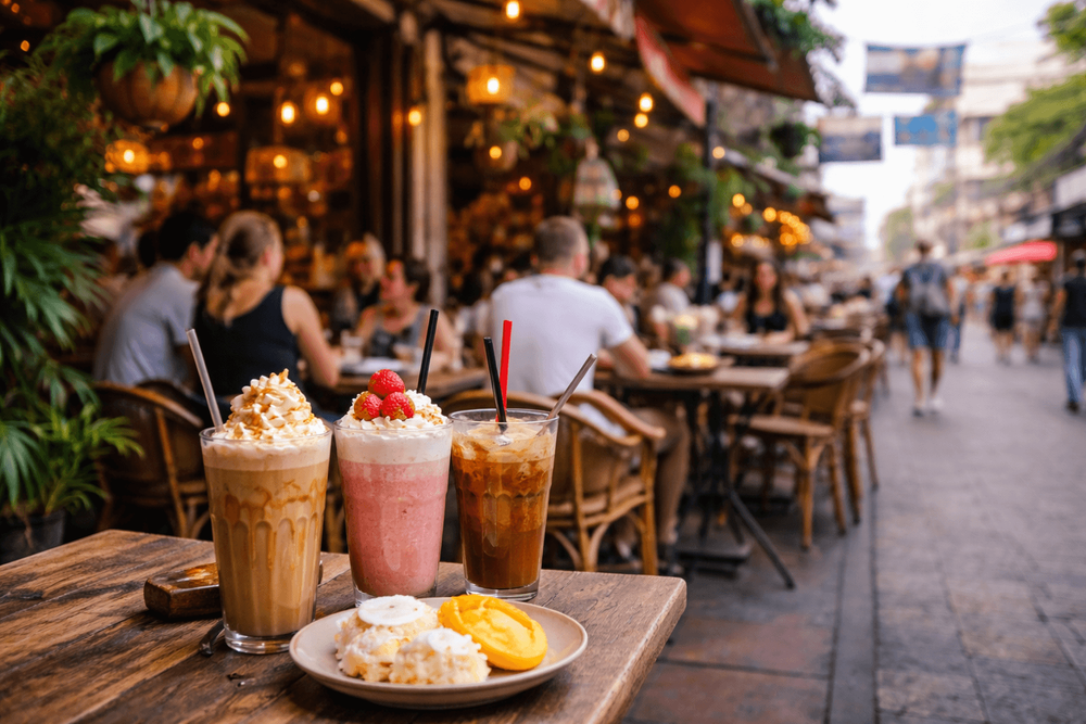 Best Cafes on Khao San Road for Dessert-Like Drinks, Iced Coffee, and Sweet Treat Breaks