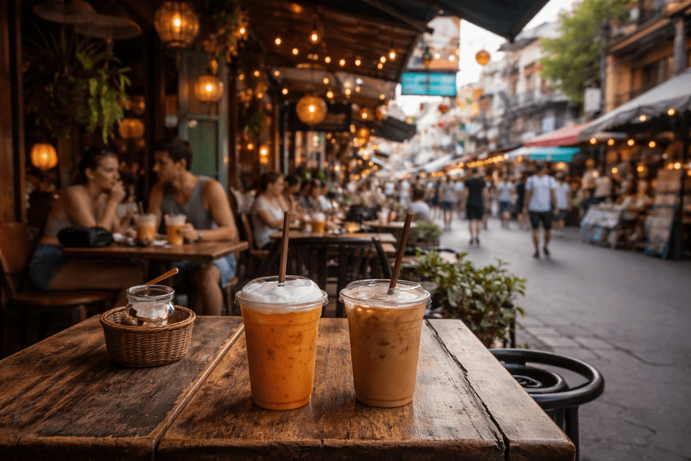 Best Cafes on Khao San Road for Iced Coffee, Thai Tea, and Cool-Down Breaks