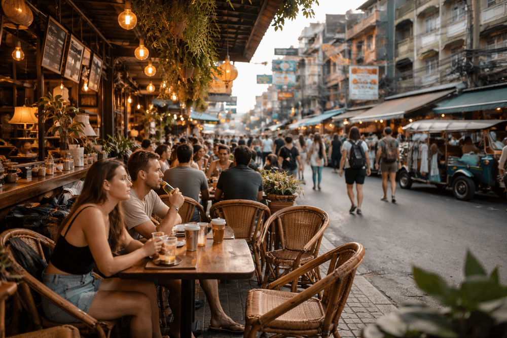 Best Cafes on Khao San Road for People-Watching and Street-Front Seating