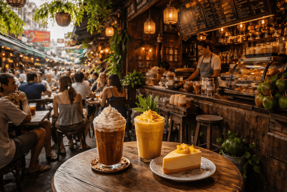 Best Cafes on Khao San Road for Thai Coffee, Iced Drinks, and Sweet Snacks