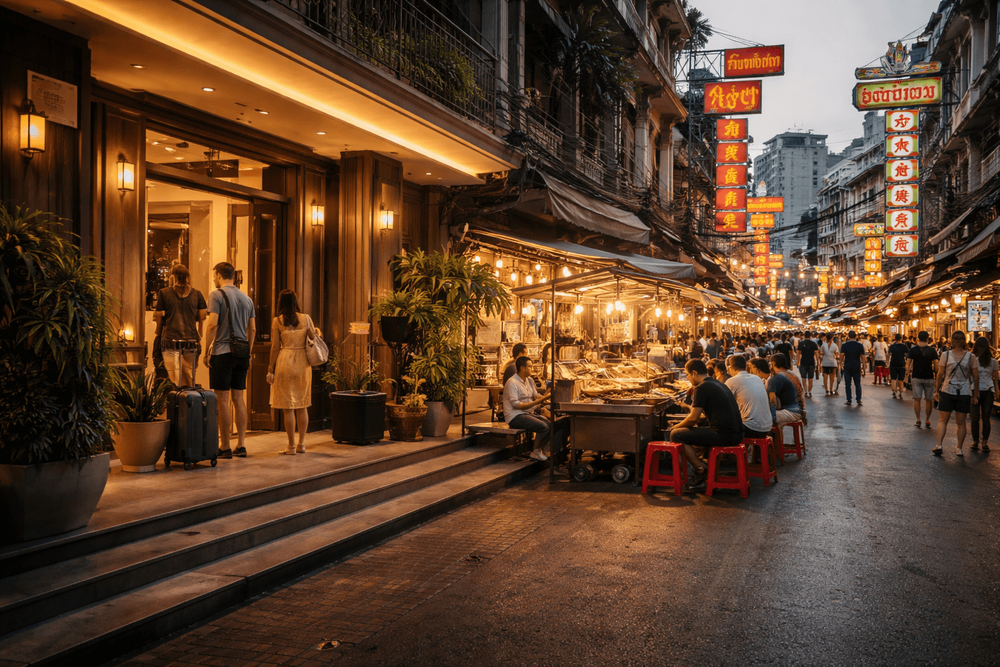 Best Hotels Near Yaowarat (Chinatown) for Foodies: Night Markets, Late Check-Ins, and Walkable Access to Chinatown Eats