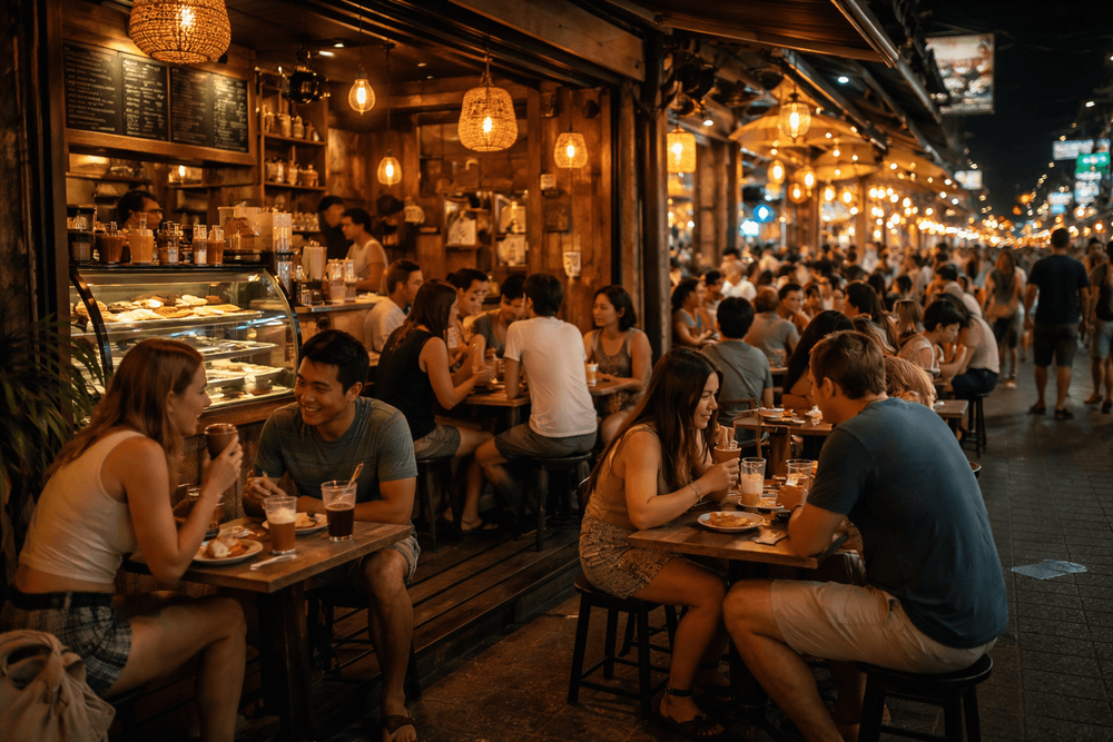 Best Late-Night Cafes on Khao San Road for Dessert, Coffee, and After-Drinks Hangouts