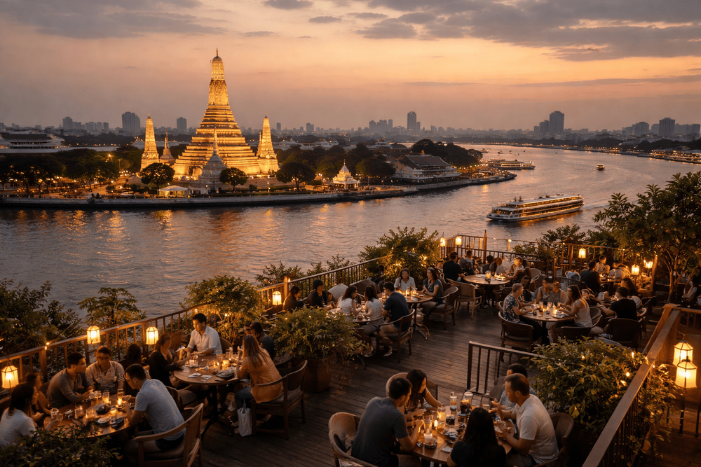 Best Riverside Rooftop Bars in Bangkok for a Chao Phraya Dinner Drink Near Khao San Road