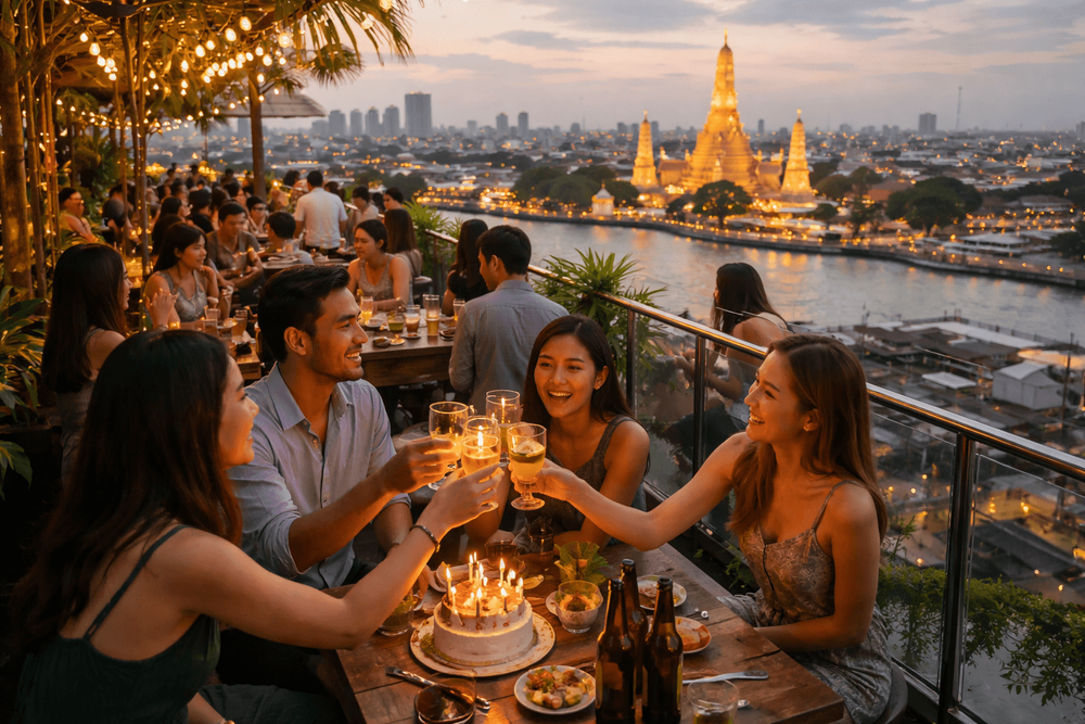 Best Rooftop Bars in Bangkok for Birthday Drinks and Small Celebrations from Khao San Road