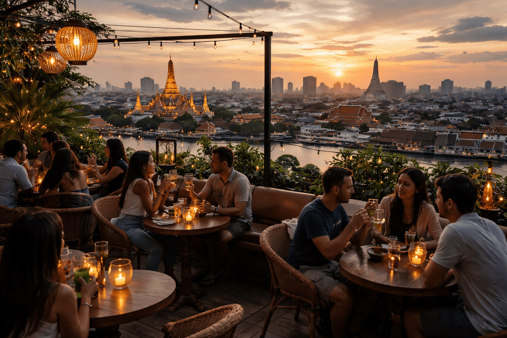 Best rooftop bars near Khao San Road — sunset cocktails and skyline views