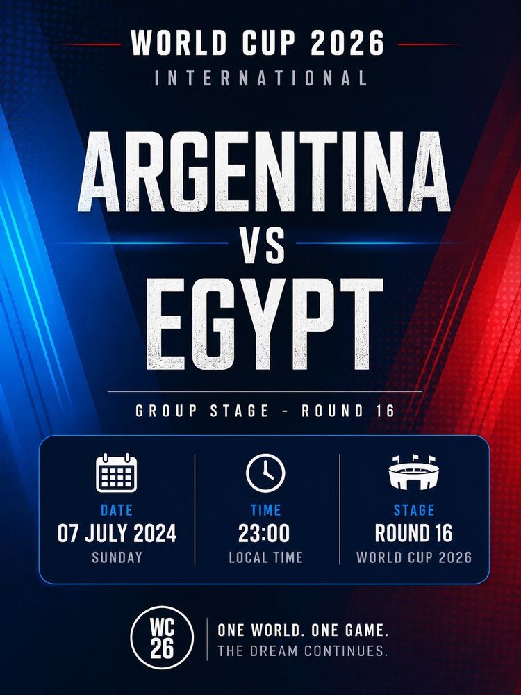 World Cup 2026 Round of 16: Argentina vs Egypt (Live Screening)