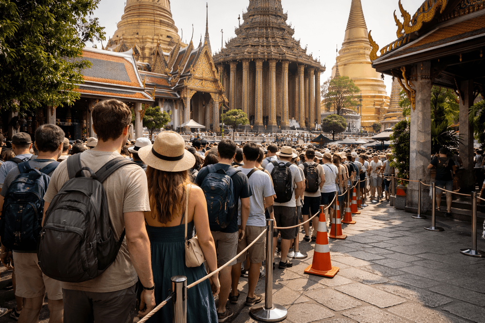 How to Beat the Lines at Bangkok’s Big Three Temples: Entry Timing, Queue Strategy, and Cross-Site Flow from Khao San Road