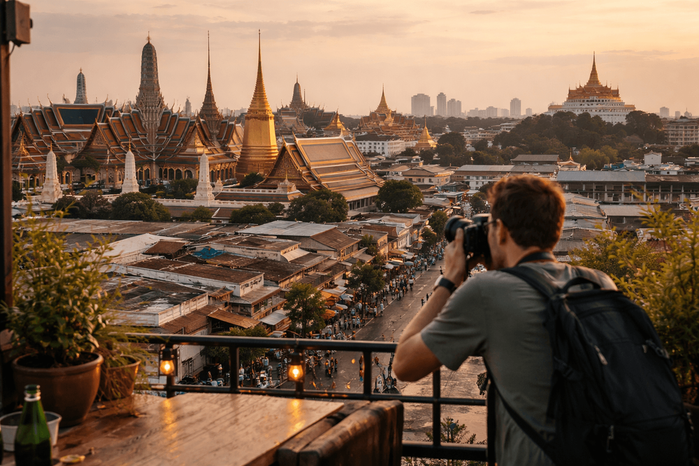 How to Photograph Wat Pho, the Grand Palace, and Golden Mount from Khao San Road: Best Angles, Light, and Photo Stops