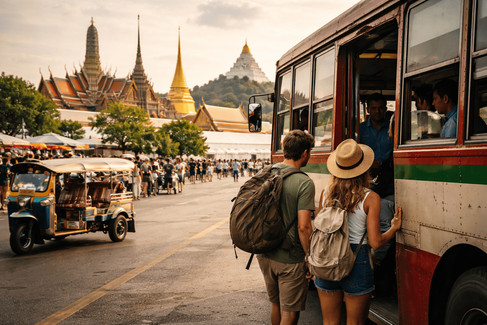 How to Visit Wat Pho, the Grand Palace, and Golden Mount from Khao San Road by Public Transport