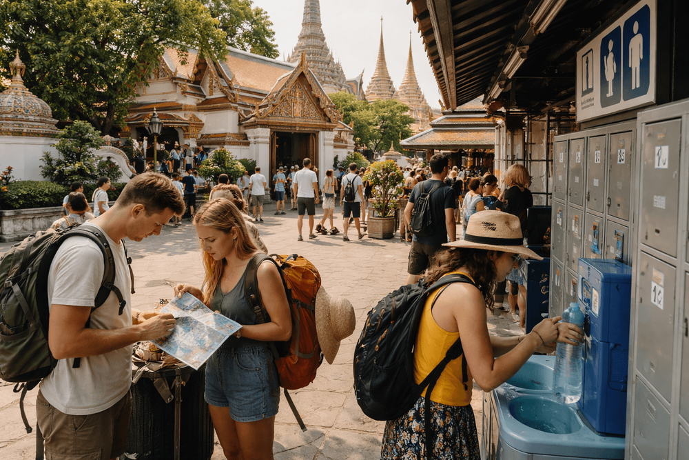 Temple Day Logistics from Khao San Road: Tickets, Toilets, Water Stops, and Bag Storage for Wat Pho, the Grand Palace, and Golden Mount