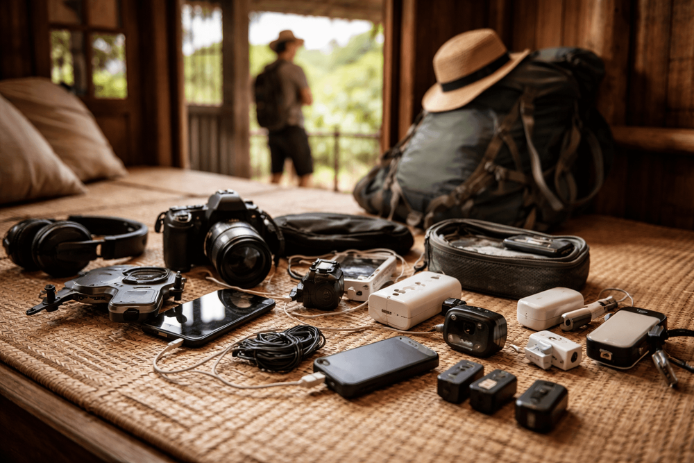 Thailand Backpacker Packing List for Electronics, Charging, and Power Adapters