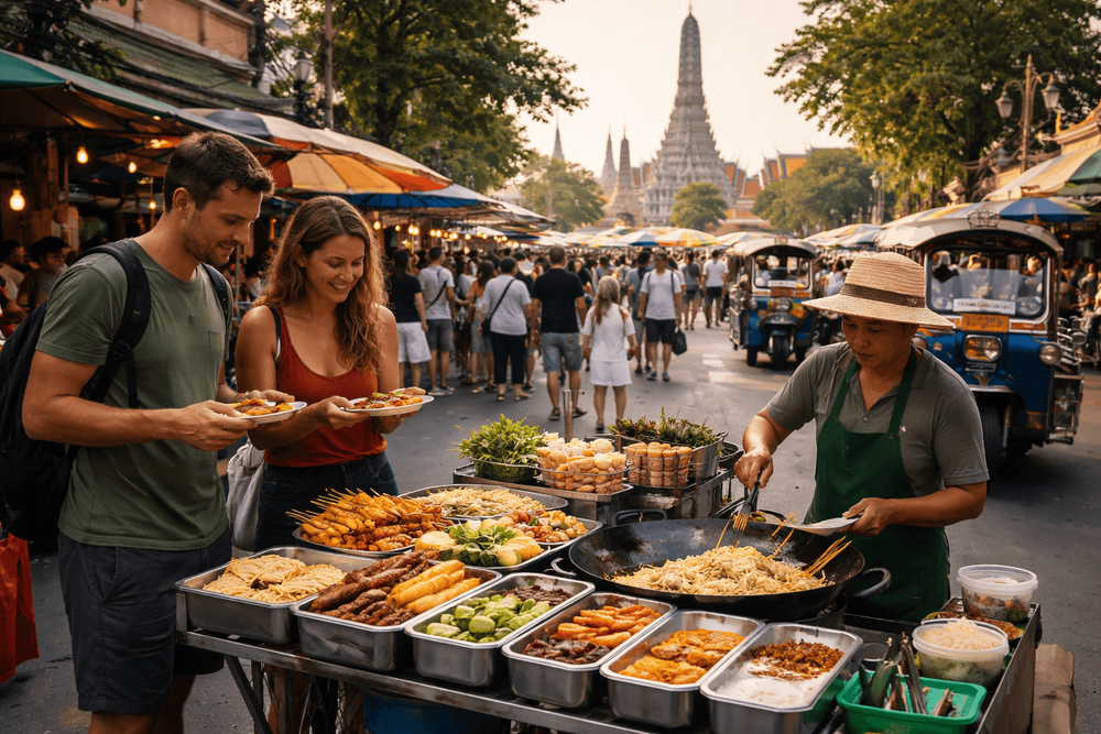 What to Eat Between Wat Pho, Grand Palace, and Golden Mount: Best Cheap Temple-Day Meals from Khao San Road