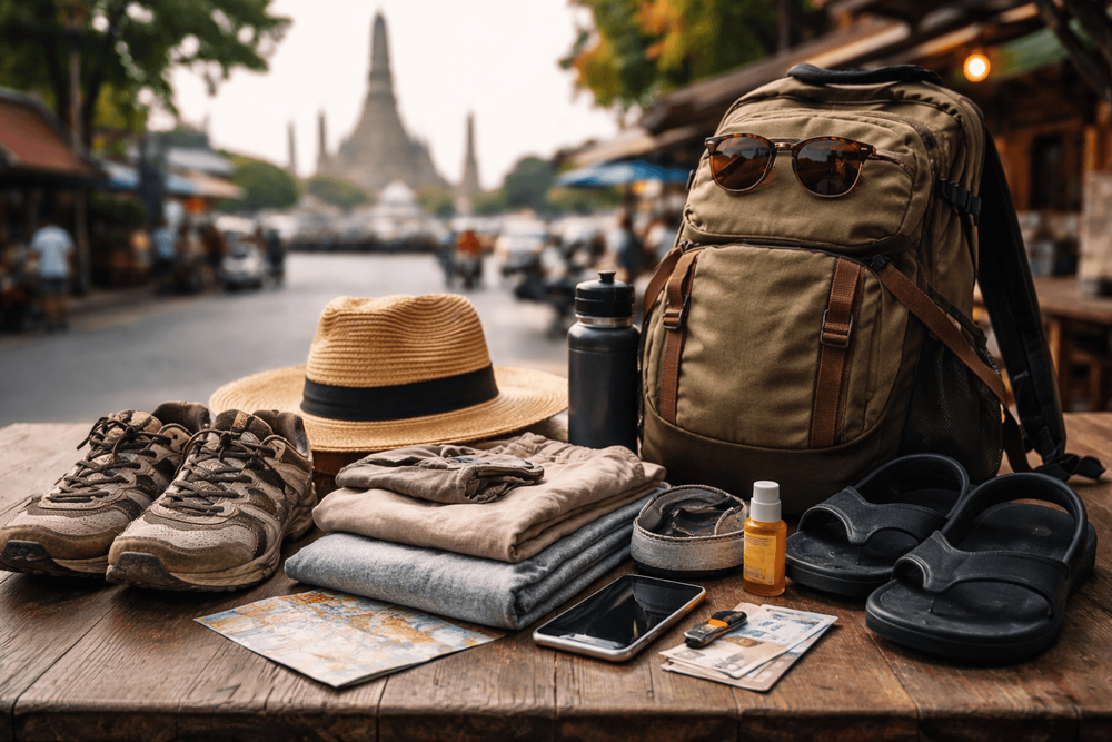 What to Pack for Thailand as a Backpacker for City Days in Bangkok: Daypack, Cash, Footwear, and Heat-Ready Basics