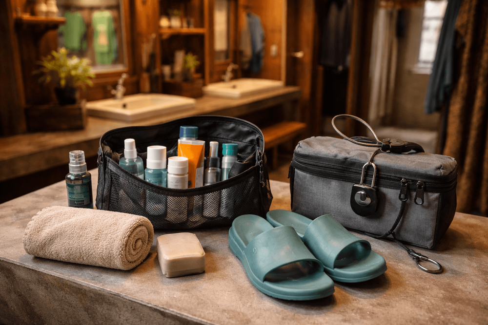 What to Pack for Thailand Backpacking in Shared Bathrooms: Toiletry Kits, Shower Sandals, and Lockable Storage