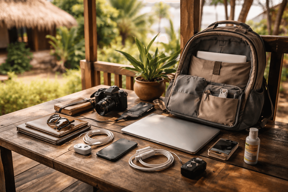 What to Pack for Thailand for a Work-and-Travel Backpacking Trip: Laptop, Chargers, and Everyday Organization