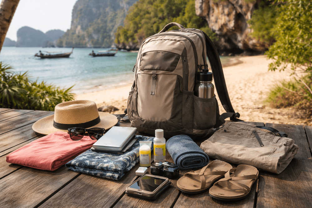 What to Pack for Thailand for Beaches and Inland Day Trips: Daypack, Sun Protection, and Quick-Dry Basics