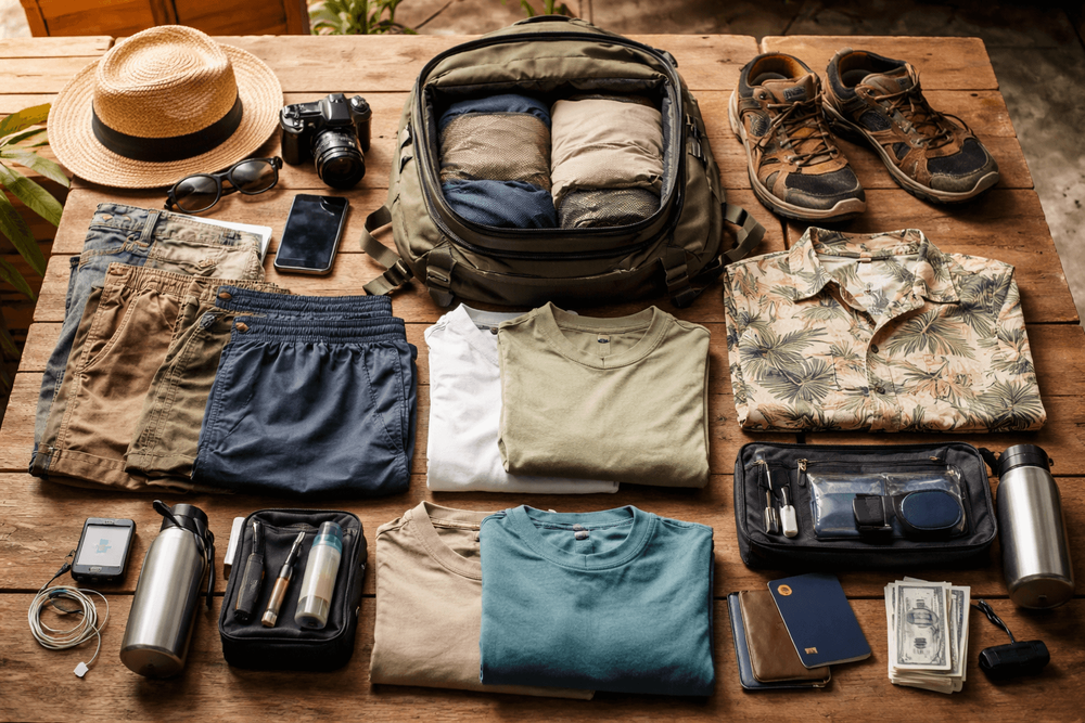 What to Pack for Thailand for Male Backpackers: Lightweight Clothes and Travel Essentials