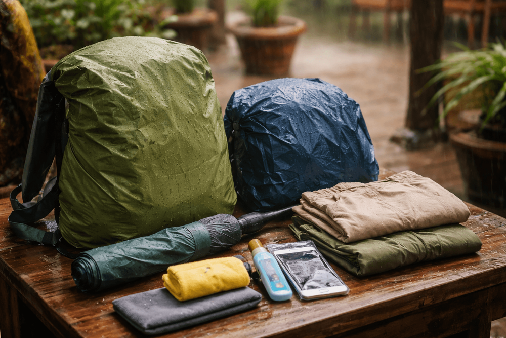 What to Pack for Thailand for Monsoon and Heavy Rain Days: Pack Covers, Umbrella, and Quick-Dry Backup