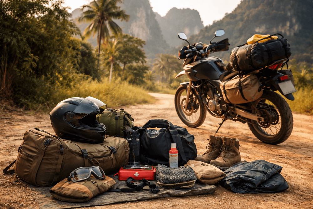 What to Pack for Thailand for Motorbike Road Trips: Helmet Safety, Storage, and Dust/Weather Protection