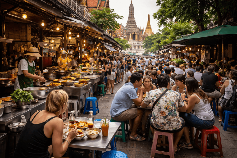 Where to Eat Between Wat Pho, the Grand Palace, and Golden Mount on a Khao San Road Temple Day