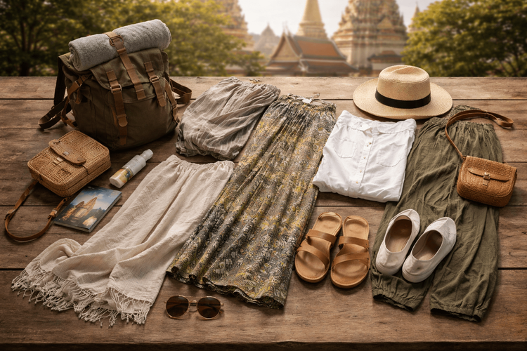 Backpacker Packing List for Thailand for Temple and Respectful Dress Days: Cover-Ups, Footwear, and Easy Layering