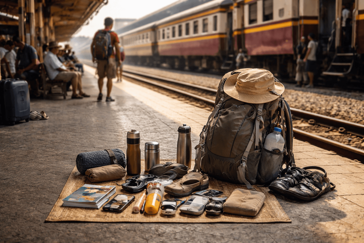 Backpacker Packing List for Thailand for Train Station and Platform Days: Heat, Waiting, and Easy-Carry Essentials