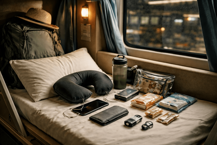 Backpacker Packing List for Thailand on an Overnight Bus or Train Trip: Sleep Comfort, Security, and Easy Access Items