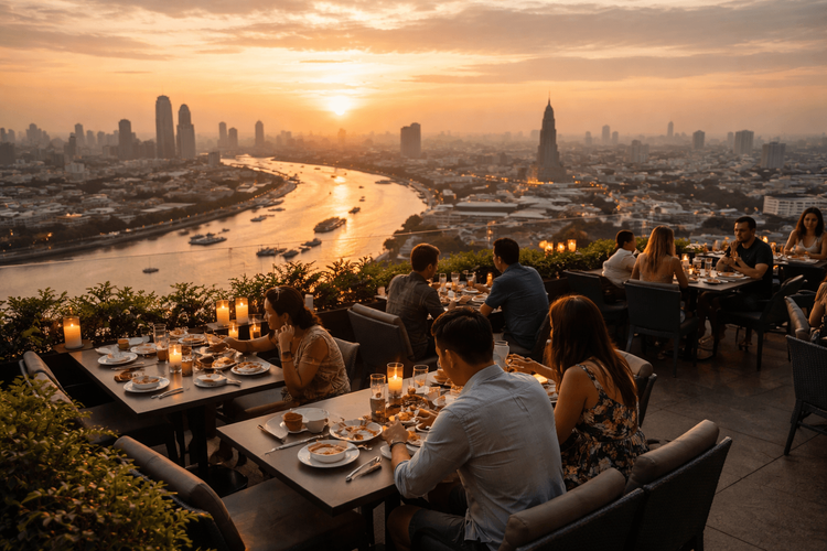 Bangkok Rooftop Bars for Sunset Dinner, Not Just Drinks