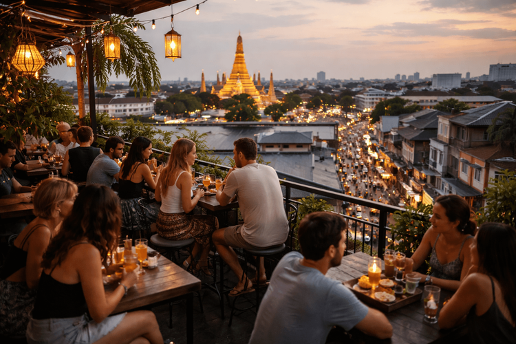 Bangkok Rooftop Bars from Khao San Road with Happy Hour Deals and Early-Evening Drinks