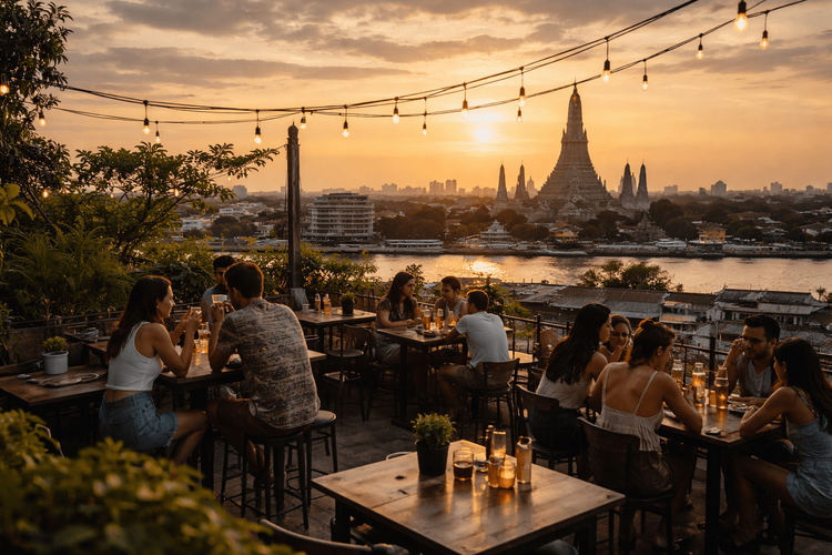 Bangkok Rooftop Bars Open Early for Sunset Happy Hour from Khao San Road