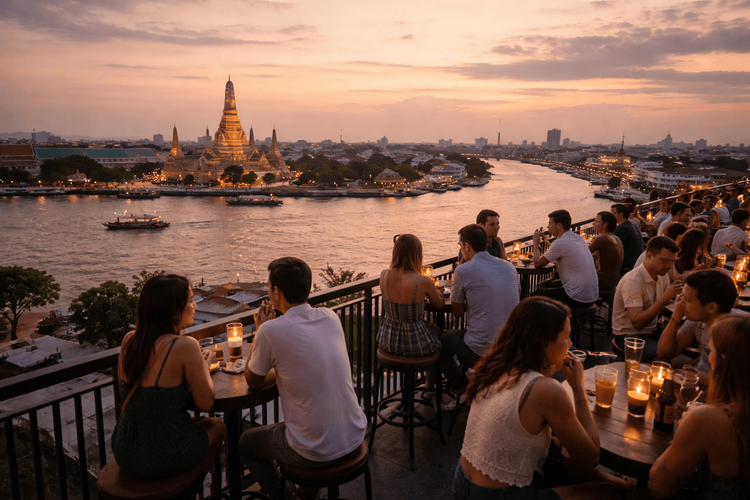 Bangkok Rooftop Bars with a Chao Phraya View for Evening Drinks from Khao San Road