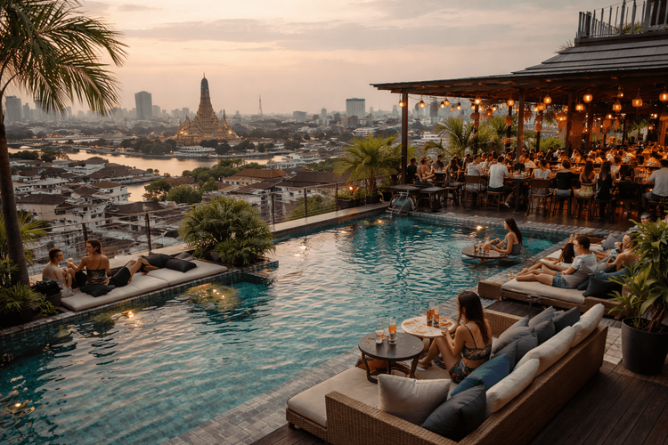 Bangkok Rooftop Bars with a Pool or Lounge Feel Near Khao San Road