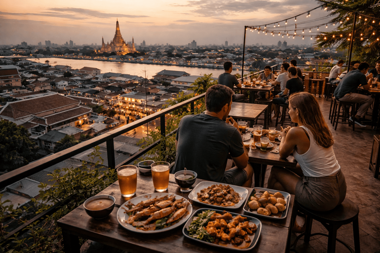Bangkok Rooftop Bars with Good Food First and Drinks Second from Khao San Road