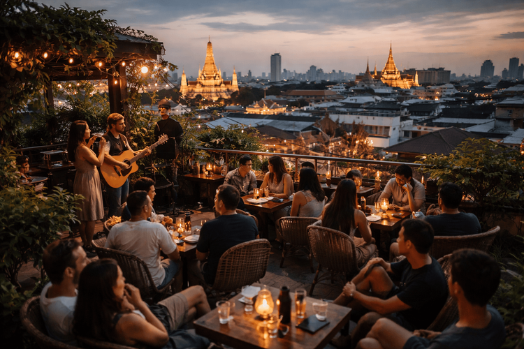 Bangkok Rooftop Bars with Live Music and a Relaxed Atmosphere from Khao San Road