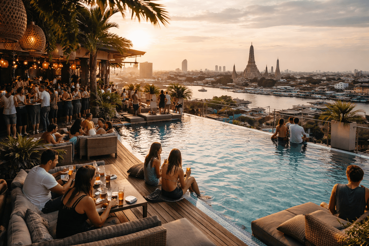Bangkok Rooftop Bars with Pool Access or Hotel Lounge Vibes Near Khao San Road
