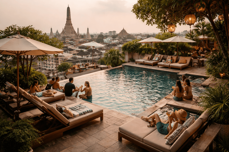 Bangkok Rooftop Bars with Poolside Vibes and Resort-Style Lounging from Khao San Road