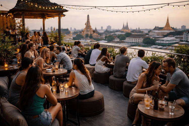 Bangkok Rooftop Bars with Relaxed Dress Codes and Easygoing Crowd Energy from Khao San Road